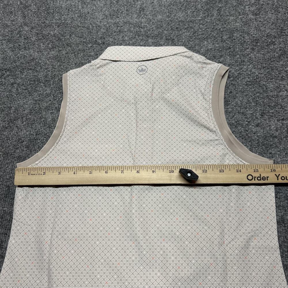 Peter Millar Polo Shirt Womens Small Beige Sleeveless Geometric Golf ExxonMobil - Picture 8 of 9